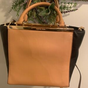 Michael Kors Tan and Black Tote Bag/crossbody